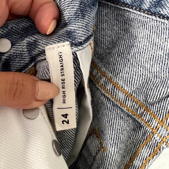 NWOT Pacsun Two Tone High Rise Straight Jeans Size 24 - Picture 8 of 8